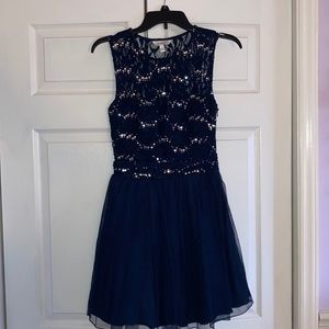 Blue Navy Sequin Dress